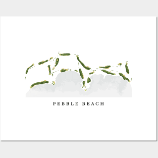 Pebble Beach Golf Map Posters and Art